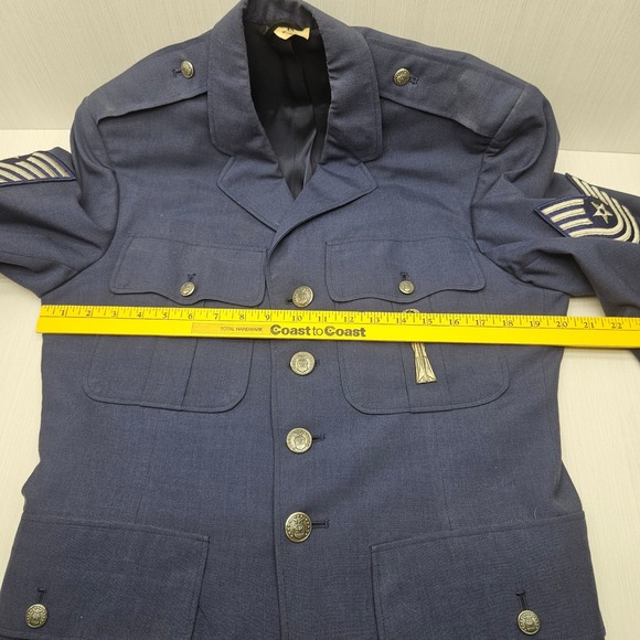 Vintage US Air Force Dress Uniform Jacket 42L Sergeant Master Missleman Rank - Picture 10 of 11